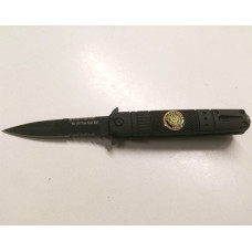 7 inch Lock Knive Action Tactical Rescue Knives P-528-AR-CA1 (Be All You Can Be) United States Army (Black)